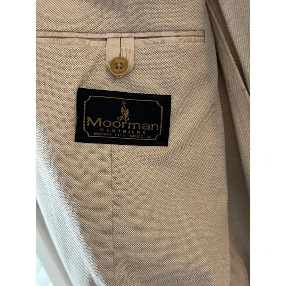 Michael Kors Mens 42R Beige Knit Sport Coat Blazer Two Button Lightweight Resort